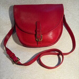 COACH Vintage Leather Crossbody Handbag -Red